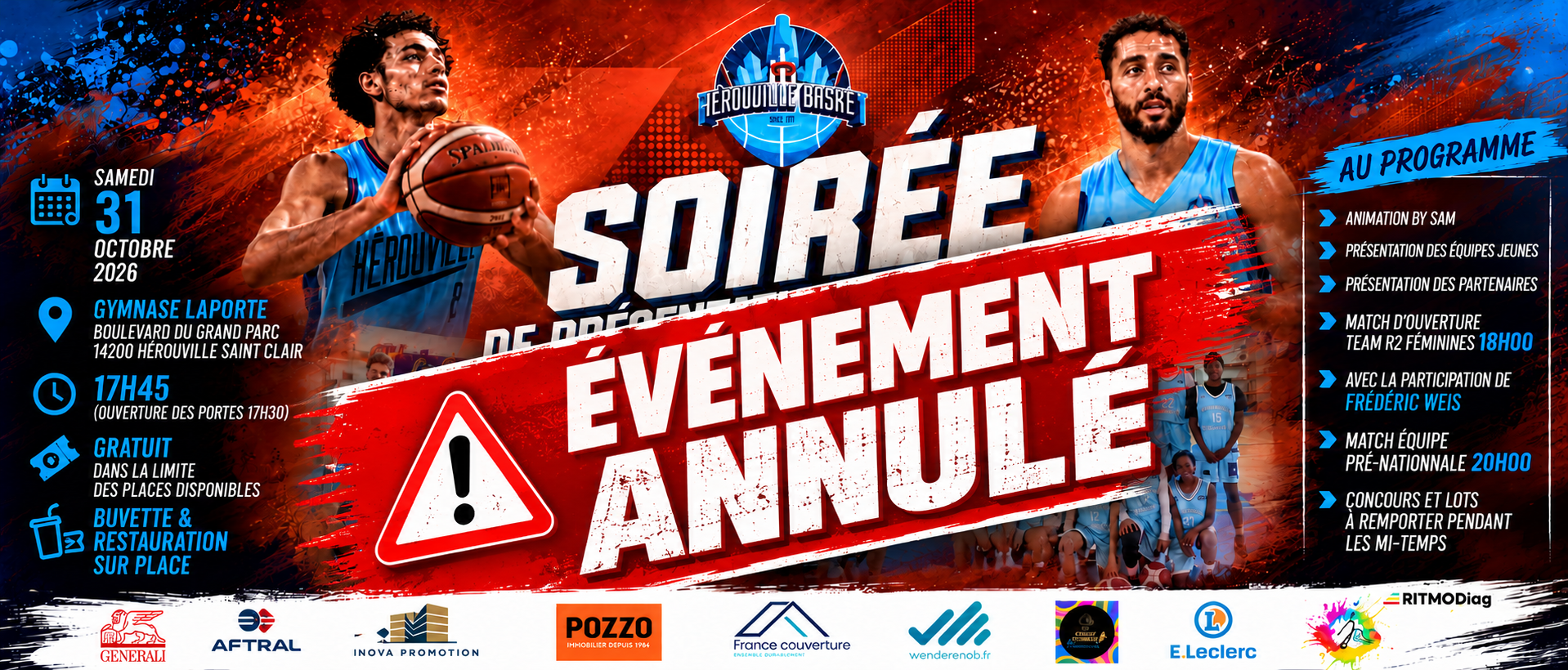 ANNULATION :: Présentation des équipes & des partenaires - Hérouville Basket